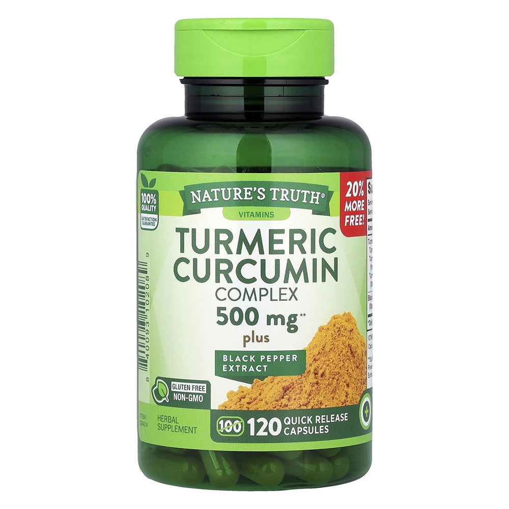 Natures Truth Turmeric Curcumin Complex 500 mg Plus Black Pepper Extract, 120 Ea